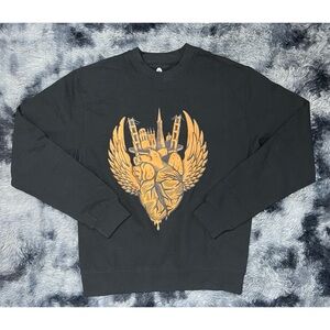 Upper Playground Black Graphic Pullover Crewneck Sweater